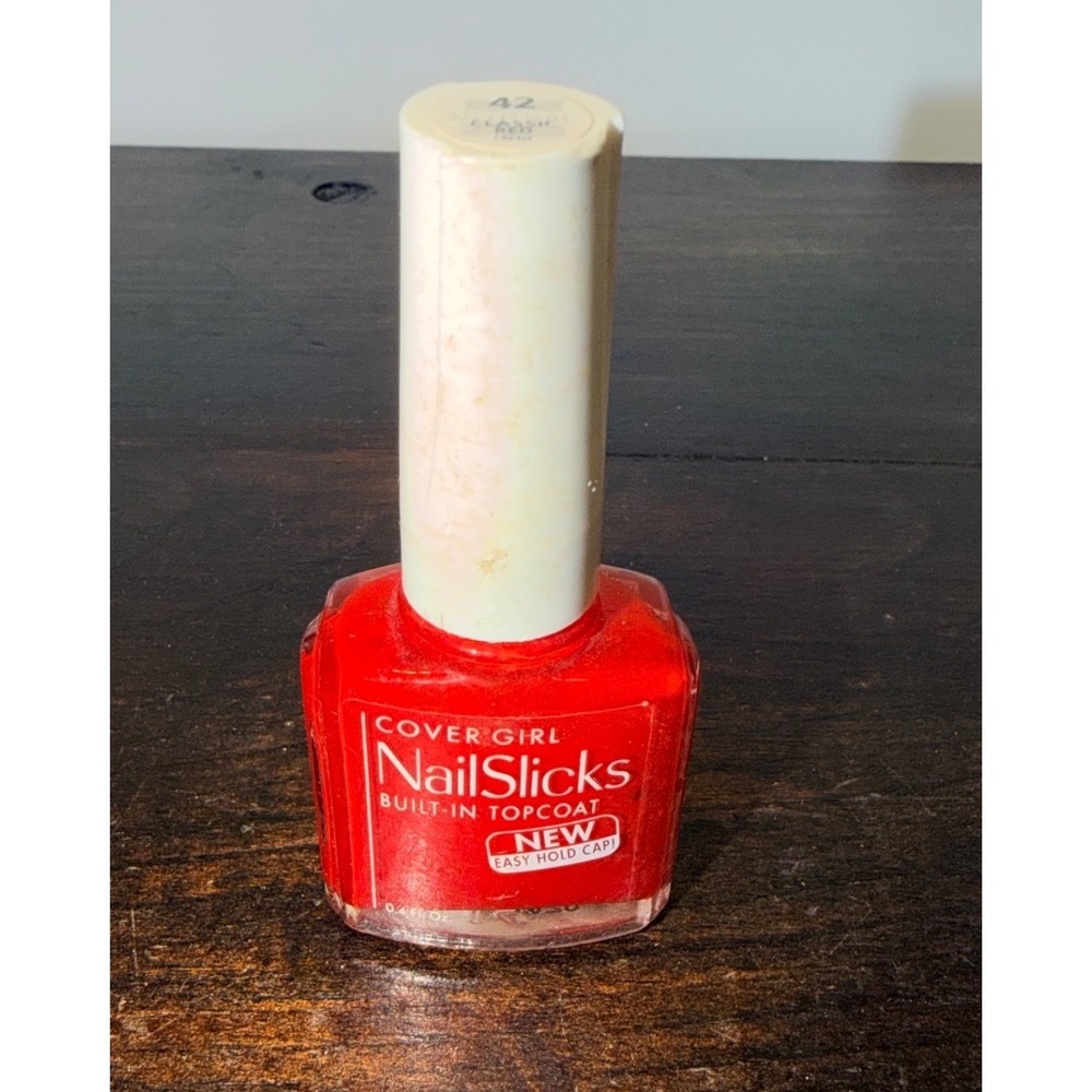 Cover Girl NailSlicks 42 Classic Red Creme Nail Polish 0.4oz Vintage